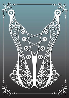 Dantel iç çamaşırı 27 ile grafik illüstrasyon