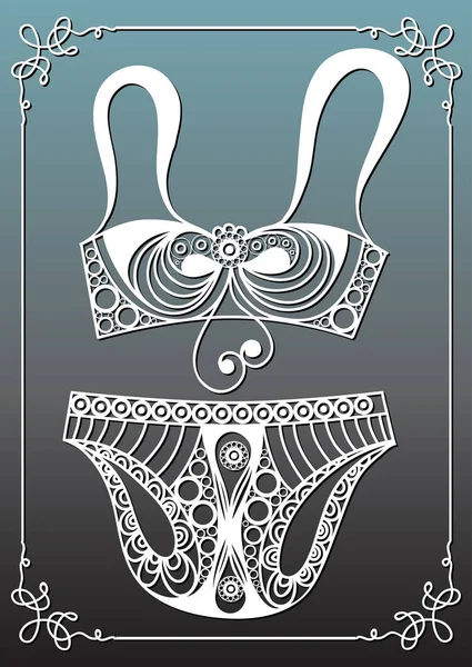Dantel iç çamaşırı 29 ile grafik illüstrasyon