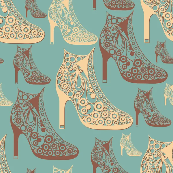 Texture senza cuciture con scarpe decorative 8 Illustrazioni Stock Royalty Free