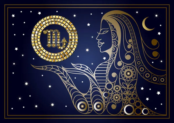 Decorative woman with the sign of the zodiac 11 — Stock Vector