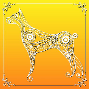 Dekoratif illüstrasyon soyut köpek 11 ile