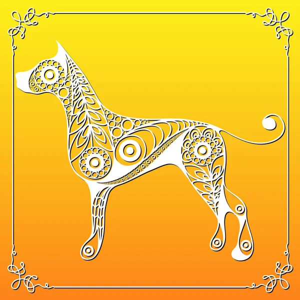 Decorative illustration with abstract dog 10