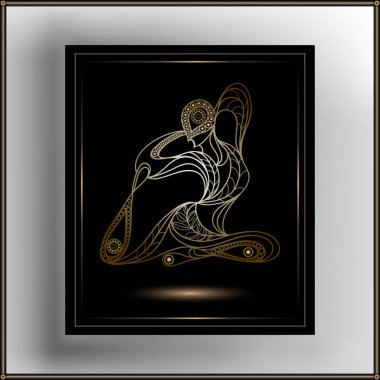 Grafik illüstrasyon soyut yoga 2 ile