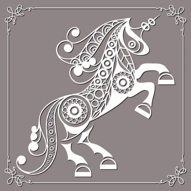 Grafik illüstrasyon soyut tek boynuzlu at 29 ile