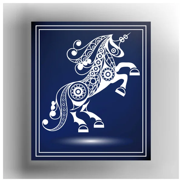 Grafik illüstrasyon soyut tek boynuzlu at 19 ile