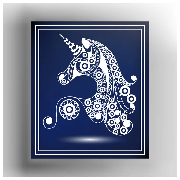 Ilustración gráfica con unicornio abstracto 20 — Archivo Imágenes Vectoriales