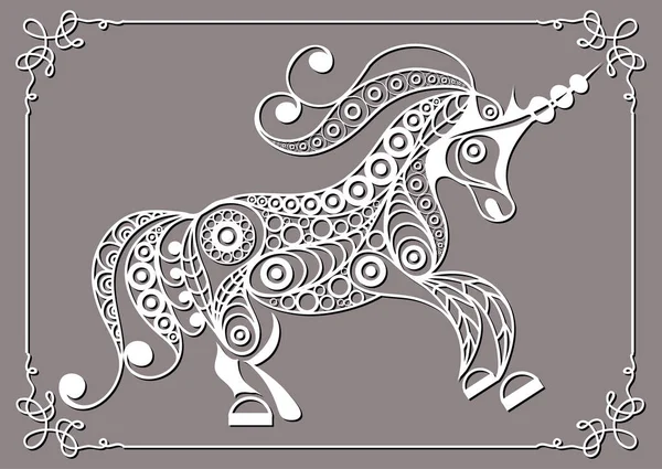 Graphic illustration with abstract unicorn 26 — Stock Vector