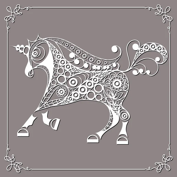 Ilustración gráfica con unicornio abstracto 28 — Vector de stock