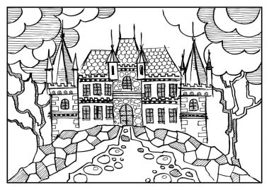 Grafik illüstrasyon soyut Kalesi 3 ile