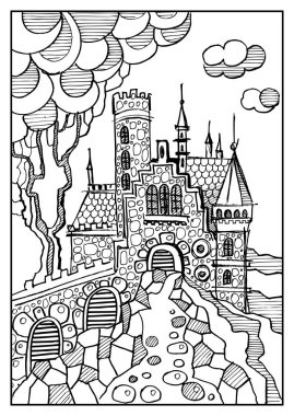 Grafik illüstrasyon soyut kale 10 ile