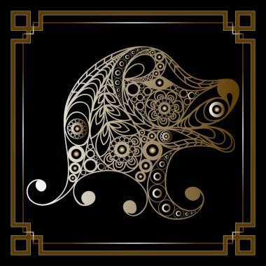 Grafik illüstrasyon ile dekoratif köpek 2