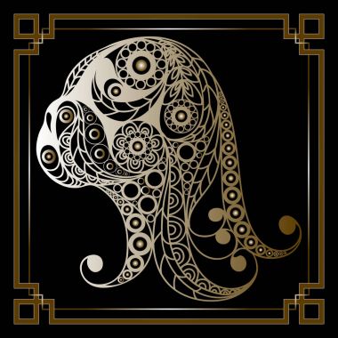 Dekoratif köpek 1 ile grafik illüstrasyon