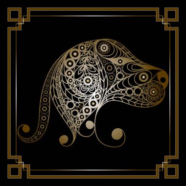 Grafik illüstrasyon ile dekoratif köpek 4