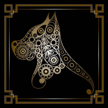 Dekoratif köpek 7 ile grafik illüstrasyon