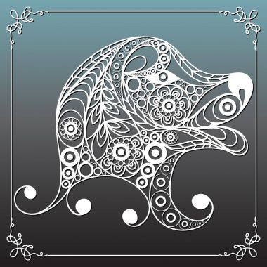 Dekoratif köpek 12 ile grafik illüstrasyon