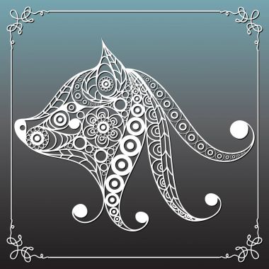 Dekoratif köpek 15 ile grafik illüstrasyon