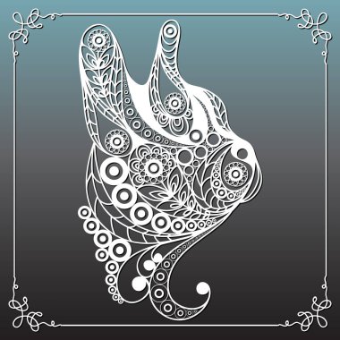 Dekoratif köpek 20 ile grafik illüstrasyon