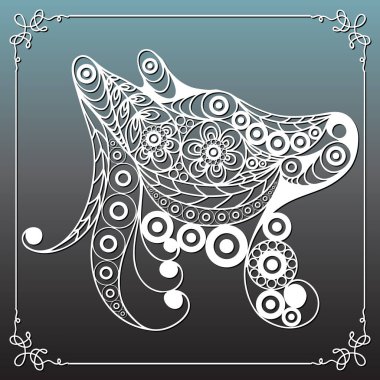 Dekoratif köpek 18 ile grafik illüstrasyon