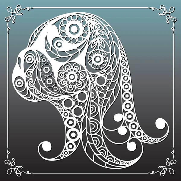 Dekoratif köpek 11 ile grafik illüstrasyon