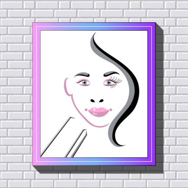 Kirpik çerçevesinde 4 ile grafik illüstrasyon