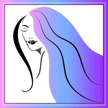 Saç için 24 marka ile dekoratif illüstrasyon