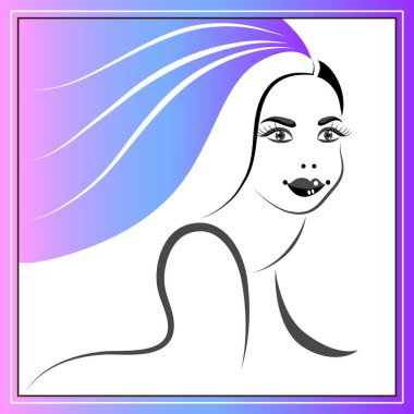 Saç için 37 marka ile dekoratif illüstrasyon