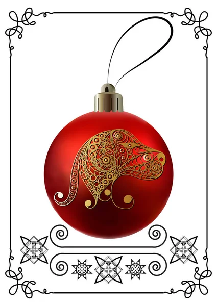Illustration graphique avec décoration de Noël 34 — Image vectorielle