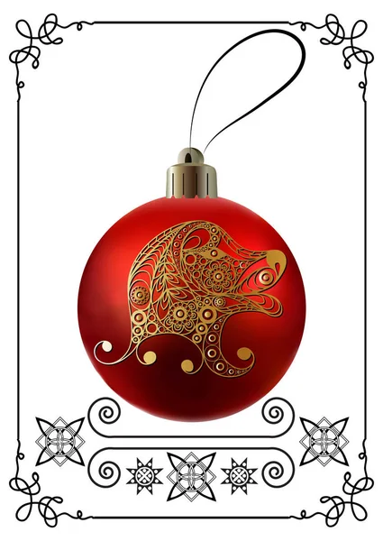 Ilustração gráfica com decoração de Natal 32 — Vetor de Stock