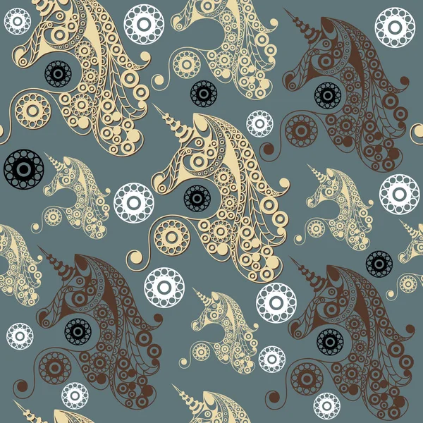 Dekoratif tek boynuzlu at 20 ile Seamless Modeli