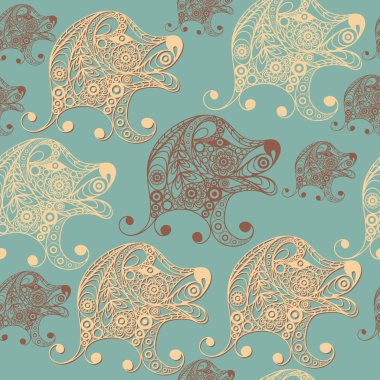 Köpek 2 profil ile Seamless Modeli