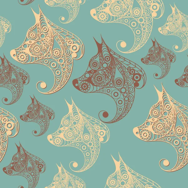 Seamless pattern with the profile of the dog 3