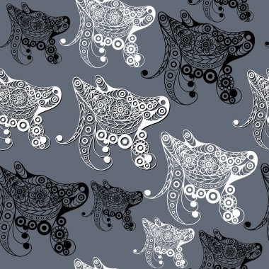 Köpek 8 profil ile Seamless Modeli