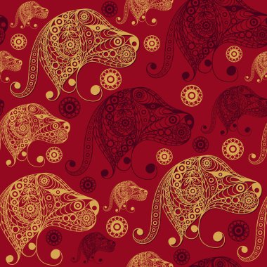 Köpek 14 profil ile Seamless Modeli