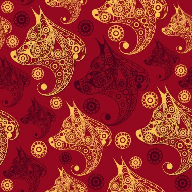 Köpek 13 profil ile Seamless Modeli