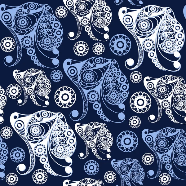Seamless pattern with the profile of the dog 16