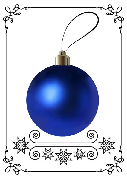 Grafische afbeelding met sjabloon voor kerst bal 6 — Stockvector