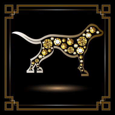 Grafik illüstrasyon ile dekoratif köpek 4