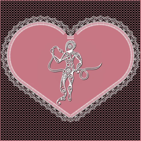 Graficzny ilustracja serca z znak zodiaku — Wektor stockowy
