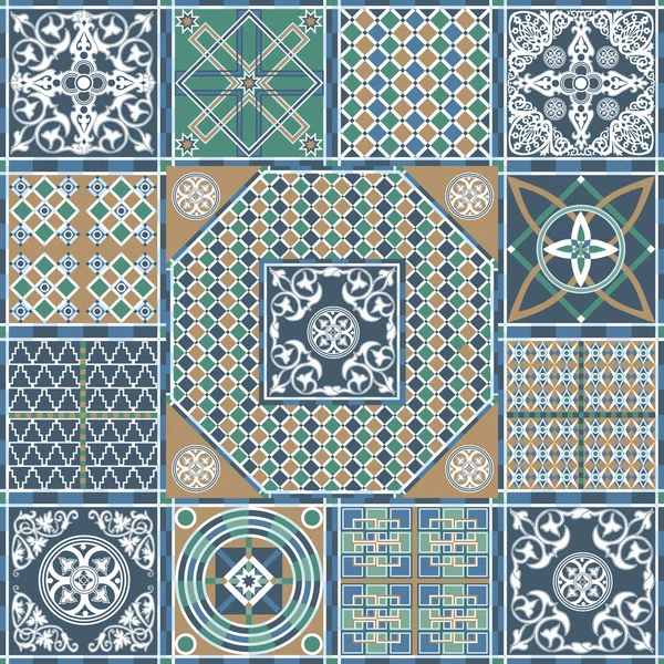 Ilustración gráfica de un conjunto de patrones ingenio 7 — Archivo Imágenes Vectoriales