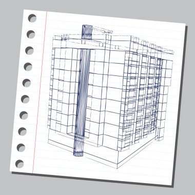 Dekoratif mimari 6 ile grafik illüstrasyon