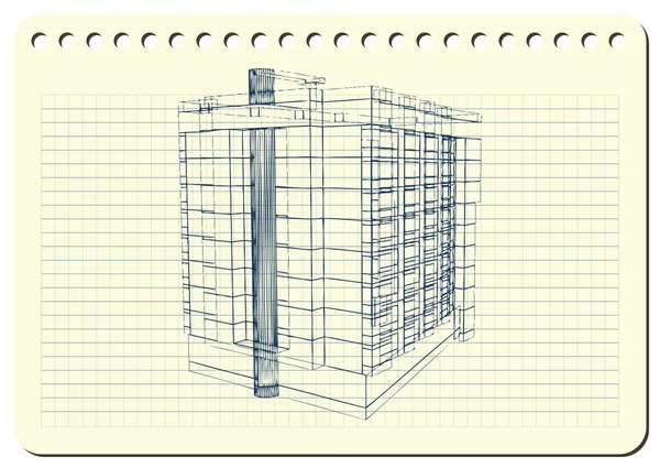 Grafische Illustration mit dekorativer Architektur 6 _ 2 — Stockvektor