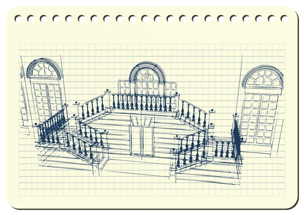 Illustration graphique avec architecture décorative 8 _ 2 — Image vectorielle