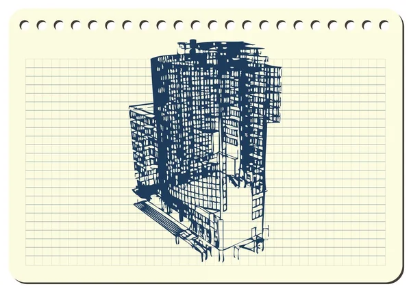 Grafische Illustration mit dekorativer Architektur 9 _ 2 — Stockvektor