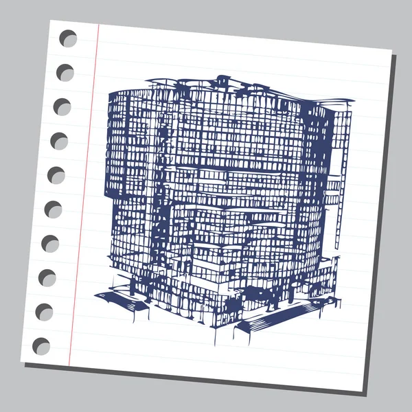 Grafische Illustration mit dekorativer Architektur 11 — Stockvektor