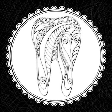 Grafik illüstrasyon soyut diş 5