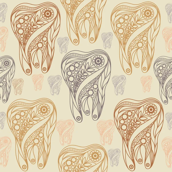 Бесшовная текстура с декоративным зубом 1 — стоковый вектор