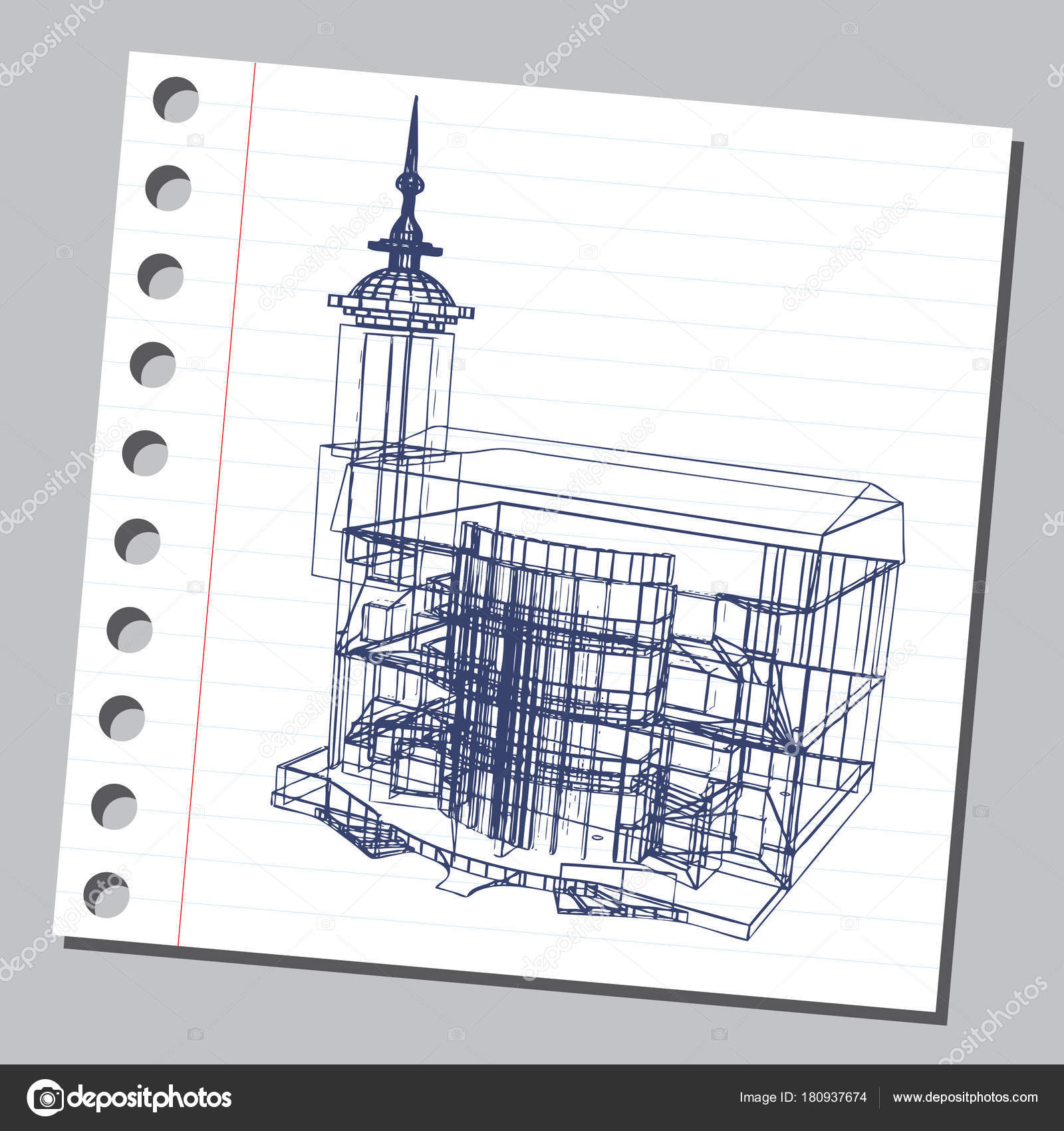 Grafische Darstellung Mit Dekorativen Architektur 18 Stockvektor