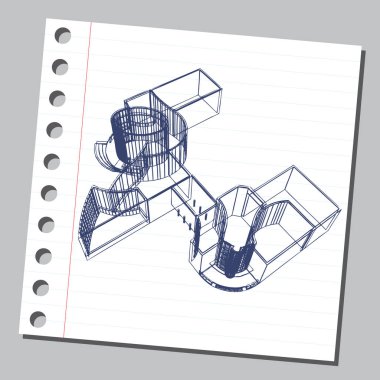 Dekoratif mimari 21 ile grafik illüstrasyon