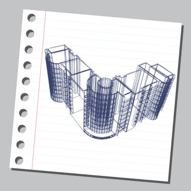 Dekoratif mimari 22 ile grafik illüstrasyon