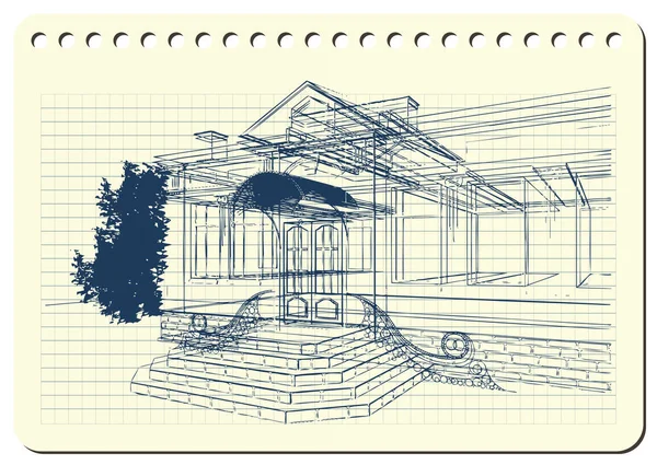 Ilustración gráfica con arquitectura decorativa 3 _ 2 — Vector de stock